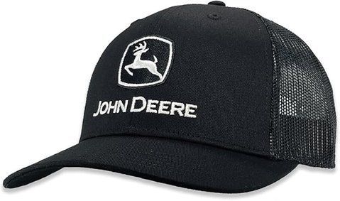 Кепка-тракер John Deere (чорна з сіткою) чоловіча