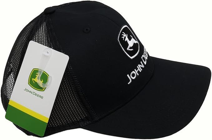 Кепка-тракер John Deere (чорна з сіткою) чоловіча