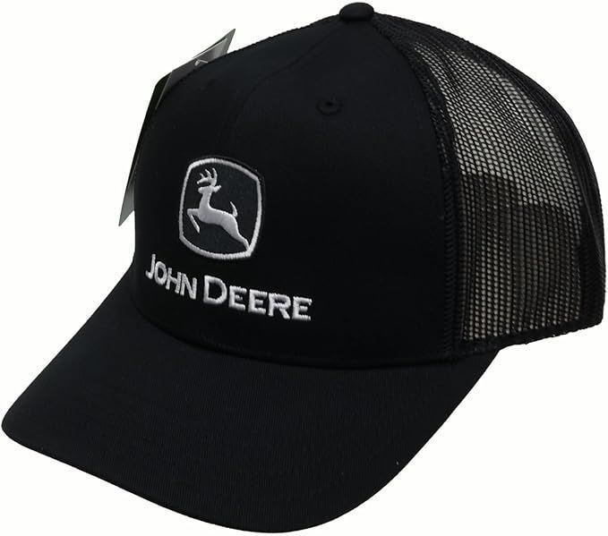 Кепка-тракер John Deere (чорна з сіткою) чоловіча