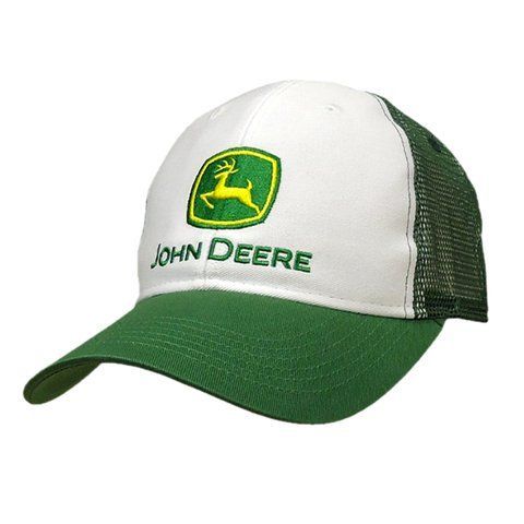 Кепка-тракер John Deere біло-зелена з сіткою (унісекс)