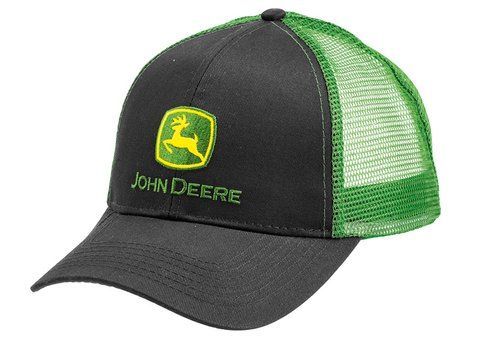 Кепка-тракер John Deere (чорна з зеленою сіткою) чоловіча